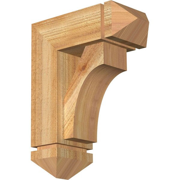 Ekena Millwork Westlake Arts and Crafts Rough Sawn Bracket w/ Offset Brace, Western Red Cedar, 6"W x 14"D x 18"H BKT0604X14X18WTL03RWR - main